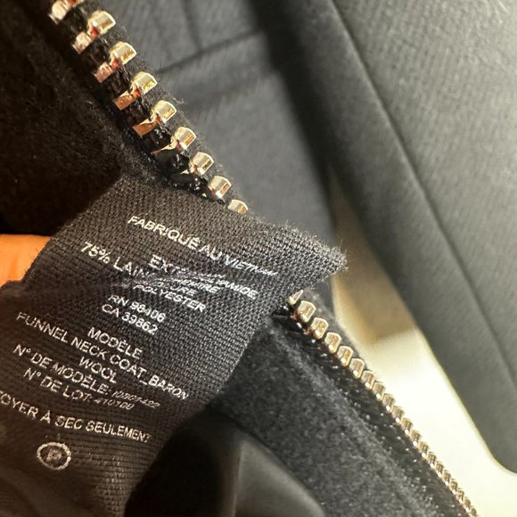 Theory Black Coat | size large | wool blend coat used twice - Picture 11 of 15